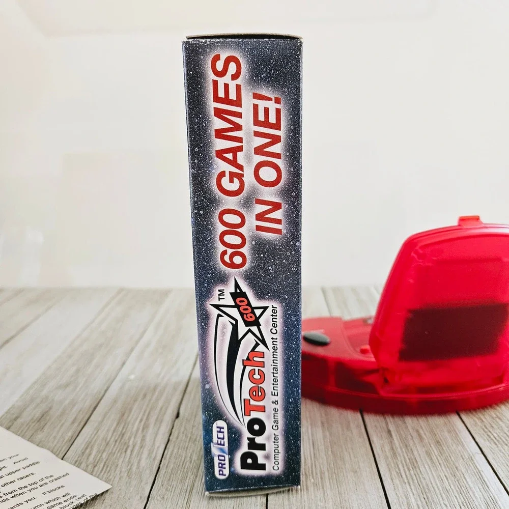600 Games in One Red Handheld Battery Operated Portable Travel Video Game